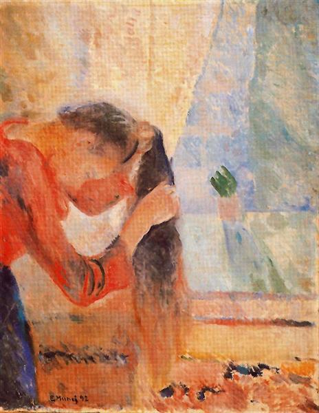Girl Combing Her Hair, 1892 - Edvard Munch