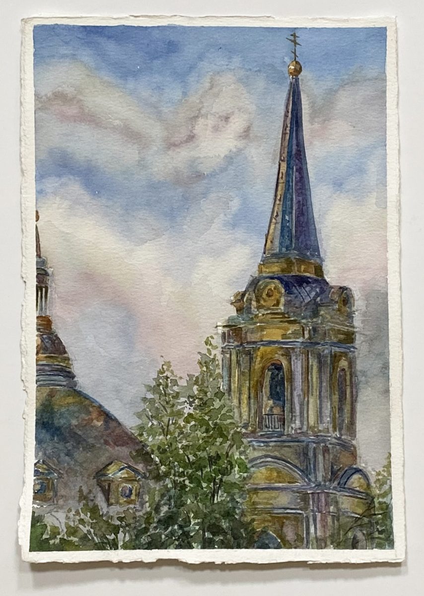 "St. Nicholas the Wonder Worker Church Exterior"
Watercolor by Alina Sukhovskaya